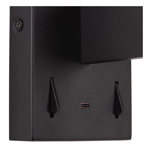 Lucide FINAN - Wandleuchte - LED - 2700K - Mit USB-Ladepunkt - Schwarz - detail 3